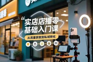 （16733期）实体店播零基础入门课，实体店+短视频+直播+微信生态+私域社群，从流量获取到私域转化