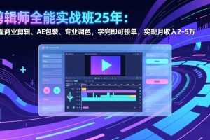 （17294期）剪辑师全能实战班25年：掌握商业剪辑、AE包装、专业调色，学完即可接单，实现月收入2-5万