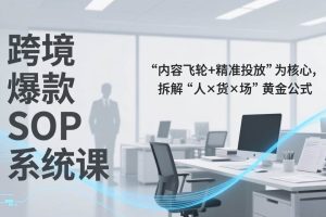 (17370期)跨境爆款SOP系统课,“内容飞轮+精准投放”为核心,拆解“人×货×场”黄金公式