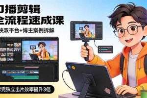 (17420期)口播剪辑全流程速成课,剪映双平台+博主案例拆解,学完独立出片效率提升3倍