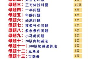 25一年级下册数学十八大母题重点题型39页