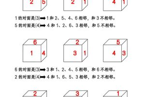一年级下册数学正方体找对面