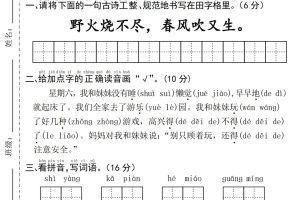 25新一下语文期中拔尖检测卷-野火烧不尽(含答案5页)