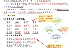 25新一下语文1-8单元考点知识背记（32页）