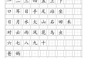 一上语文识字表注音练习（新）