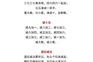 幼升小暑假衔接一年级数学必背口诀