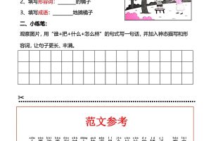 一上语文看图写话每日一练小单
