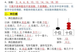 一年级数学上册重要知识点大全（答案版）