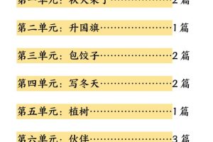 一年级上语文1-8单元看图写作范文