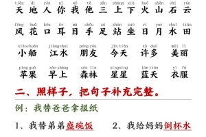 一年级上语文期末重点内容梳理