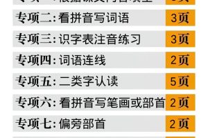 一年级上语文期末复习十大专项合集