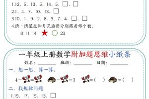 一上数学附加题思维小纸条30天（含答案17页）