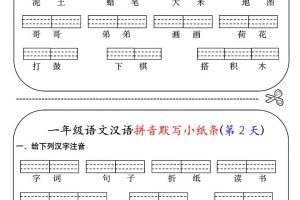 一年级上语文汉语拼音默写小纸条第1天