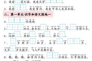 一年级上语文期中重点知识复习专练