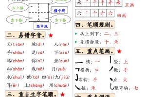 新一上语文1-4单元期中常考重点知识汇总8页