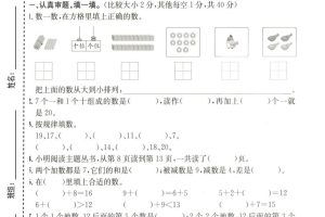 一年级上数学期末质量检测卷7《青岛63版》
