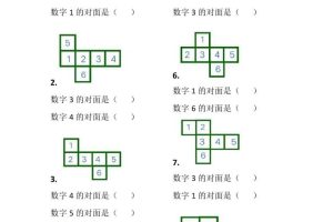 一年级下数学正方体找对面专项练习