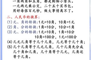 一年级下数学重点知识汇总