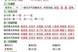 一年级下语文26春每课知识晨读单