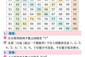 新一年级下数学《百数表》易错专项练习强化训练（含答案）