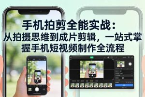 （17713期）手机拍剪全能实战：从拍摄思维到成片剪辑，一站式掌握手机短视频制作全流程