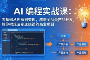 （17940期）AI编程实战课-第三期-4月更新：零基础从创意到变现，覆盖全品类产品开发，把想法变成赚钱的项目