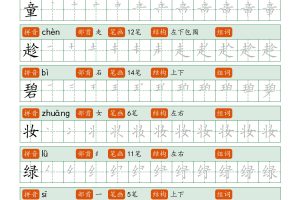二年级语文下册笔顺同步字帖58页