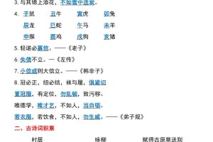 二年级语文下册期中重点知识梳理6页
