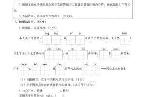 24-25学年二下语文期中素养测评卷（提高卷2）含答题卡+答案15页