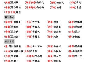 二下语文1-8单元重点词语搭配归纳6页