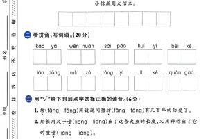 二下语文期末综合素养评价卷（含答案5页）