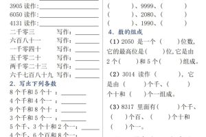 二下数学【万以内数的认识专项提优】