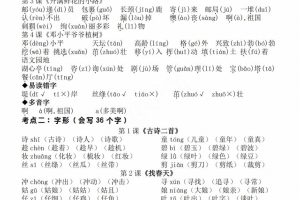 二年级下册语文期中地毯式复习重点8页