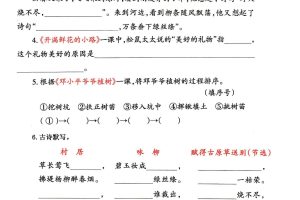 二下语文期中专练《课文积累填空》整合复习，考查1-4单元(