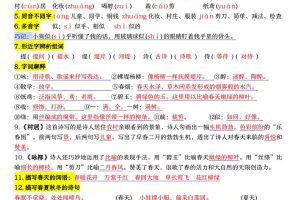 二下语文期末复习重点知识一遍过（23页）