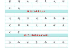 25秋二上语文识字表生字注音练习（460个字9页）