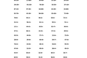 一升二暑假数学口算专练-二上数学