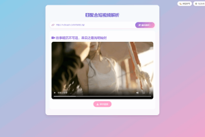 全新二次元聚合短视频解析去水印系统源码 自适应双端
