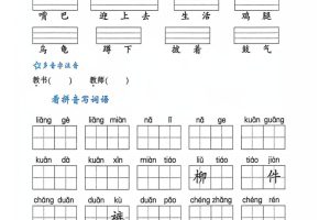 新二上语文每课词语拼音专项训练（含答案60页）