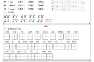 新二上语文写字表+词语表晨读晚默情景小纸条（27页）