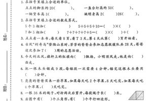 二年级上数学期末模拟测试卷1《青岛63版》