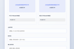 P12证书密码修改HTML单页源码
