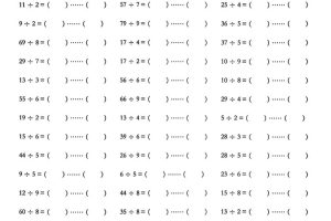 二年级下数学《有余数的除法》口算练习题（含答案）人教版