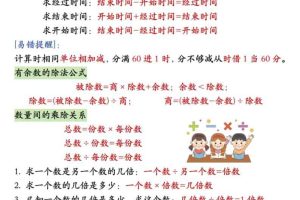 二年级下数学必背公式汇总《人教版》