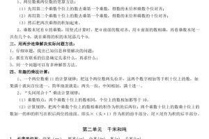 三下苏教版数学汇总重点