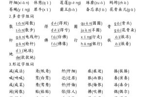 三下语文期中复习1-4单元知识点总结