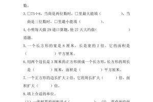 三下西师版数学期中考试试卷-2