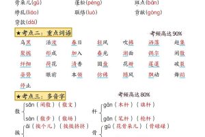 三下语文1-8单元考点总结（24页）